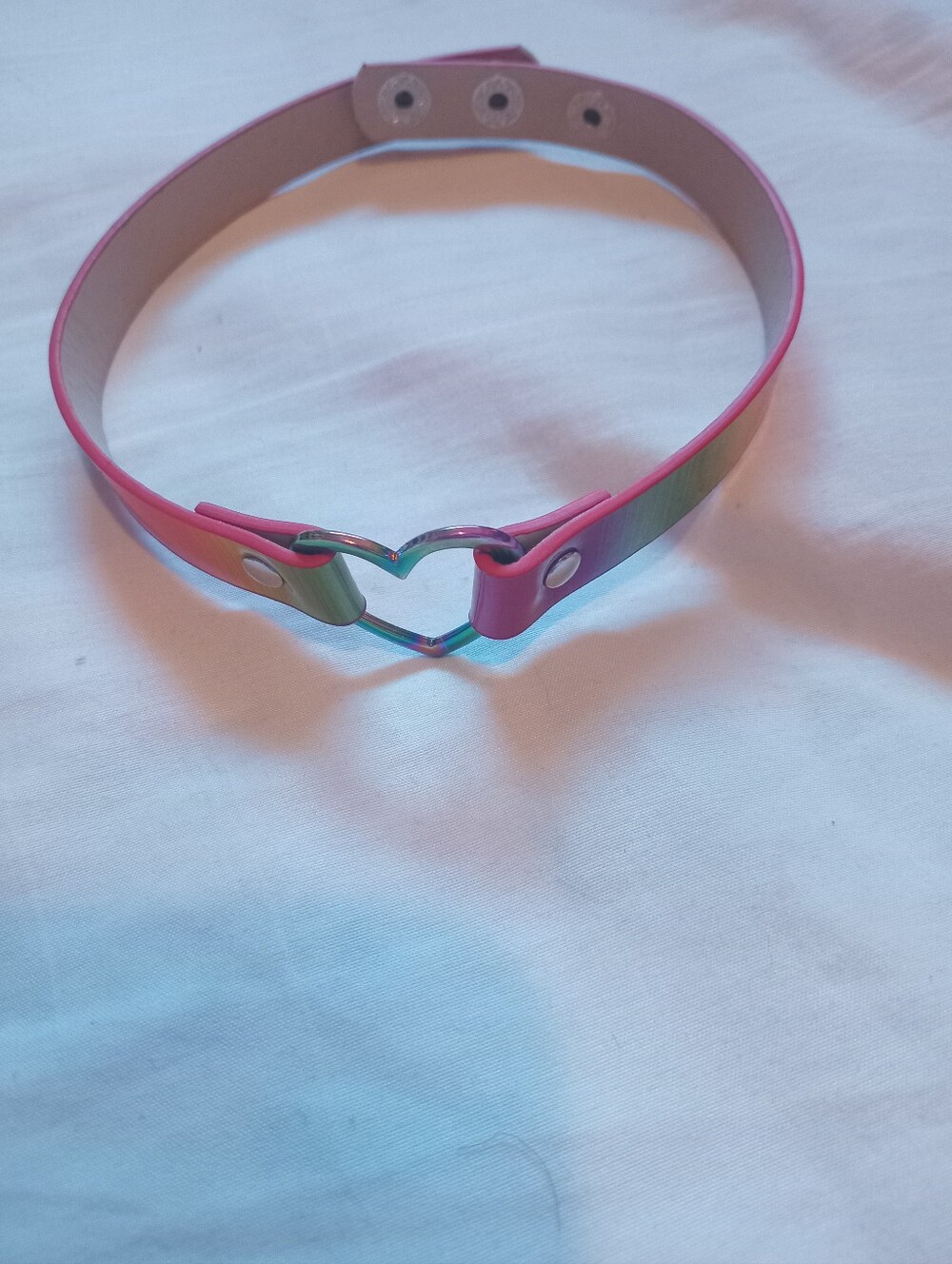 Rainbow Heart Choker